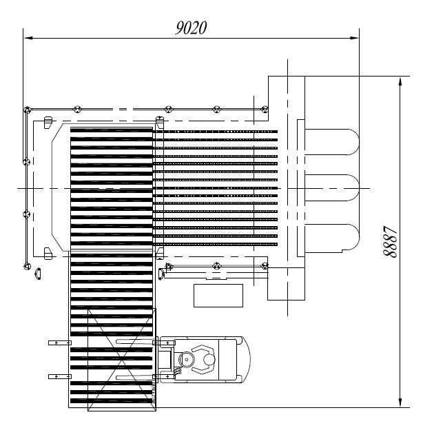 Раскроечный центр с задней загрузкой FILATO NPL-330H серии INDUSTRIAL, Установочные габариты форматно-раскроечного центра