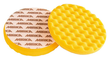 Поролоновый полировальный диск MIRKA рельефный жёлтый