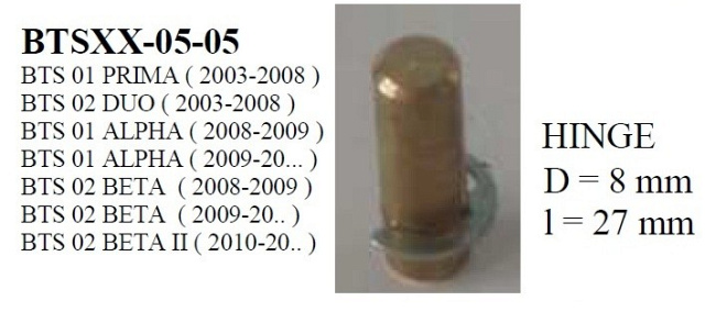   BTS02-05-05 D=8mm, L=27mm   BTS