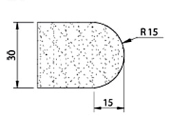 Комплект инструмента по камню Ghines профиль V30 r15 Ø22,2 мм