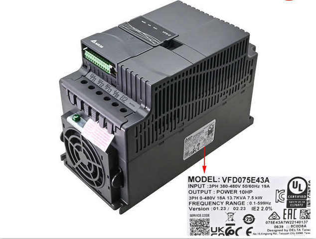   VFD075E43A 7.5KW 3P AC380V 600HZ
